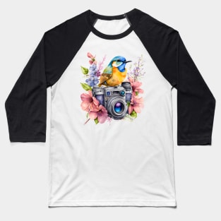 Spring Floral Camera Baseball T-Shirt